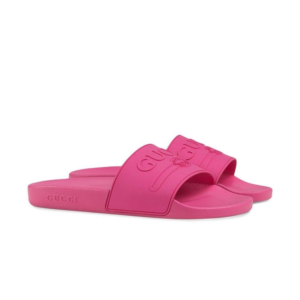 Gucci Pink Pool Slides Size 7 Rubber